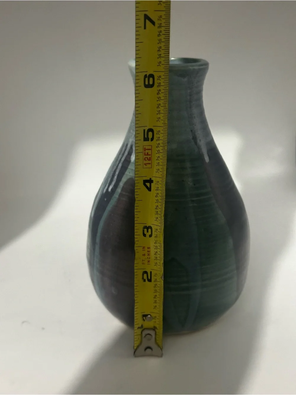 Handcrafted Teal Drip Ceramic Vase - Home Accents